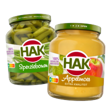 Hak groenten, peulvruchten of appelmoes